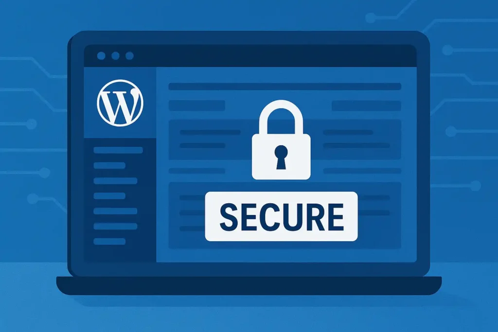 WordPress dashboard secure lock icon representing successful 2FA implementation Loosetech WordPress dashboard secure lock icon representing successful 2FA implementation